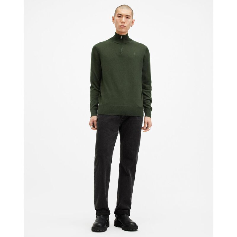 AllSaints Kilburn Zip Funnel Neck Ramskull Jumper image number 7